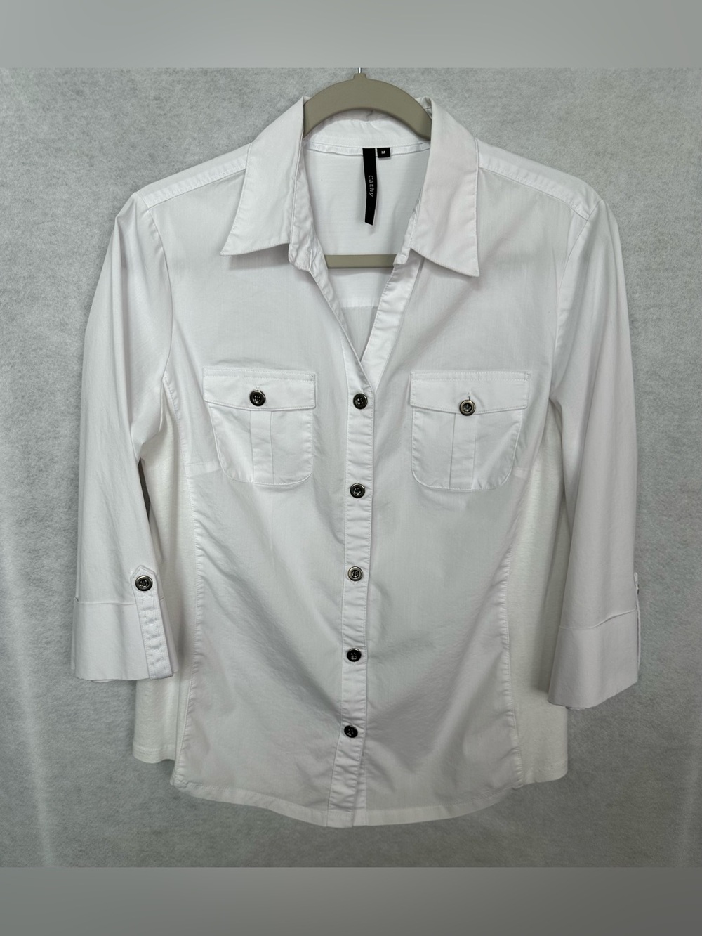 Cathy White Button-Up Side Panels Top
